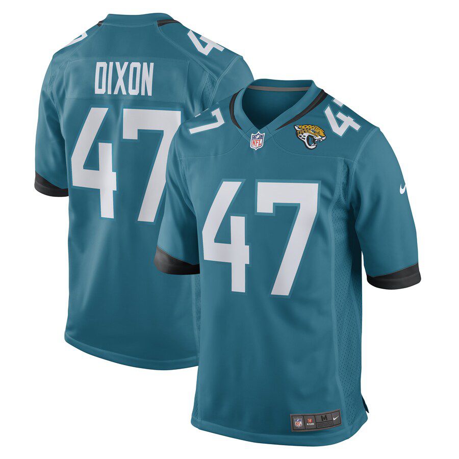 Men Jacksonville Jaguars 47 De Shaan Dixon Nike Teal Team Game Player NFL Jersey